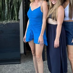Zara blue backless dress